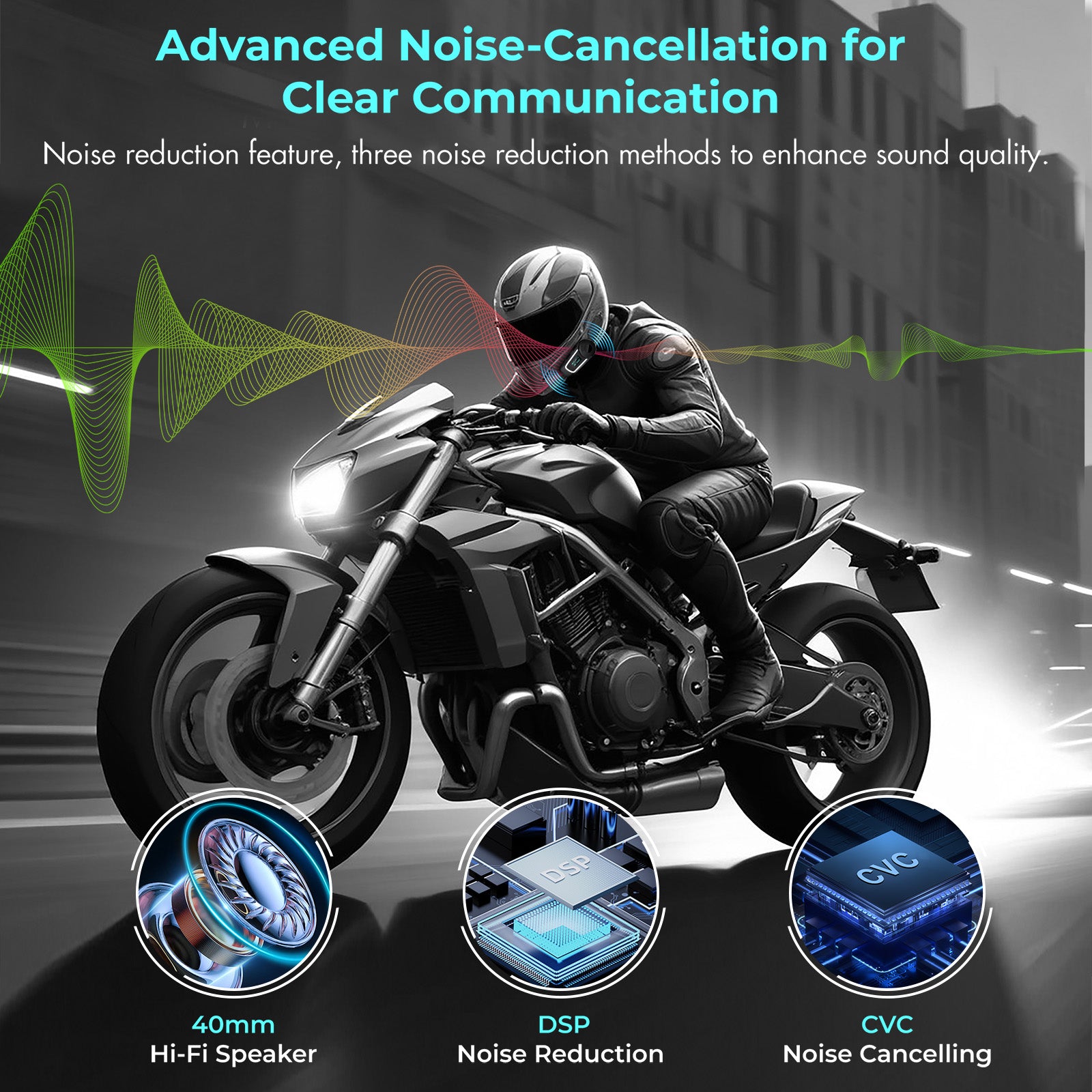 TK-X4SC Motorcycle Intercom Kit with Screen