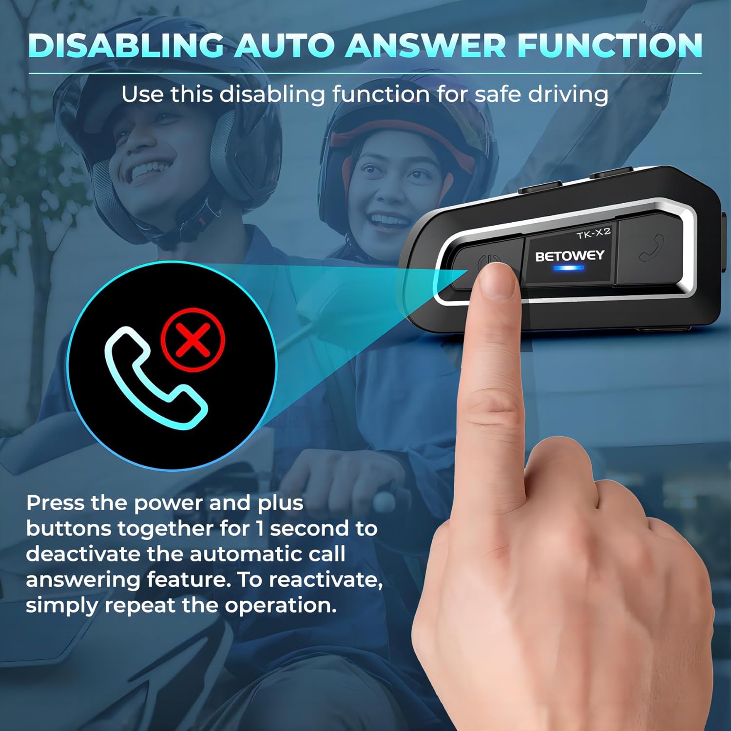 TK-X2 Motorcycle Intercom 2 Rirders