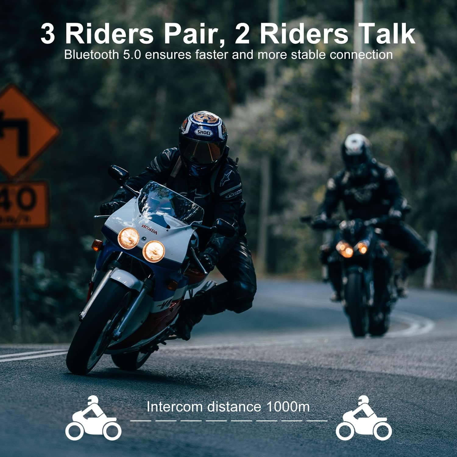 BT-S2 Intercom Motorrad Bluetooth 2 Fahrer