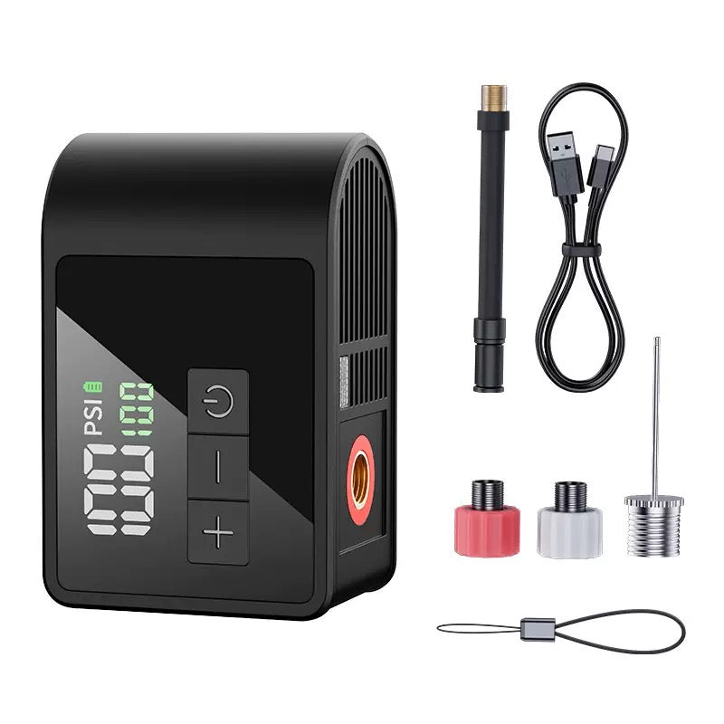 Mini Electric Bike Pump - Max 120 PSI, Auto Shut-Off Air Pump with Presta/Schrade
