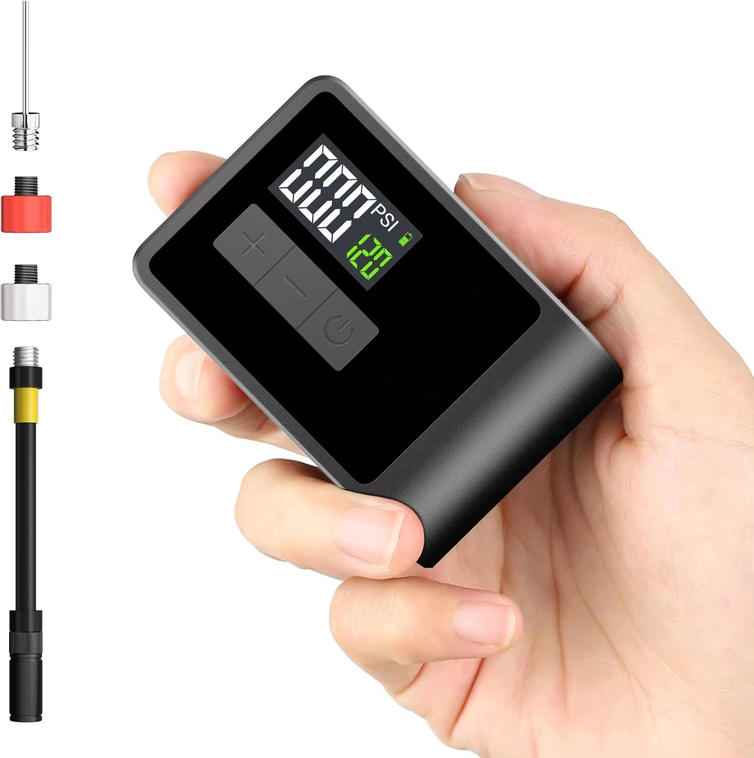 Mini Electric Bike Pump - Max 120 PSI, Auto Shut-Off Air Pump with Presta/Schrade