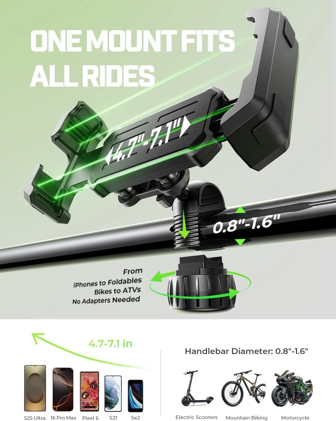 Anti-Vibration Handlebar Clamp for iPhone/Android