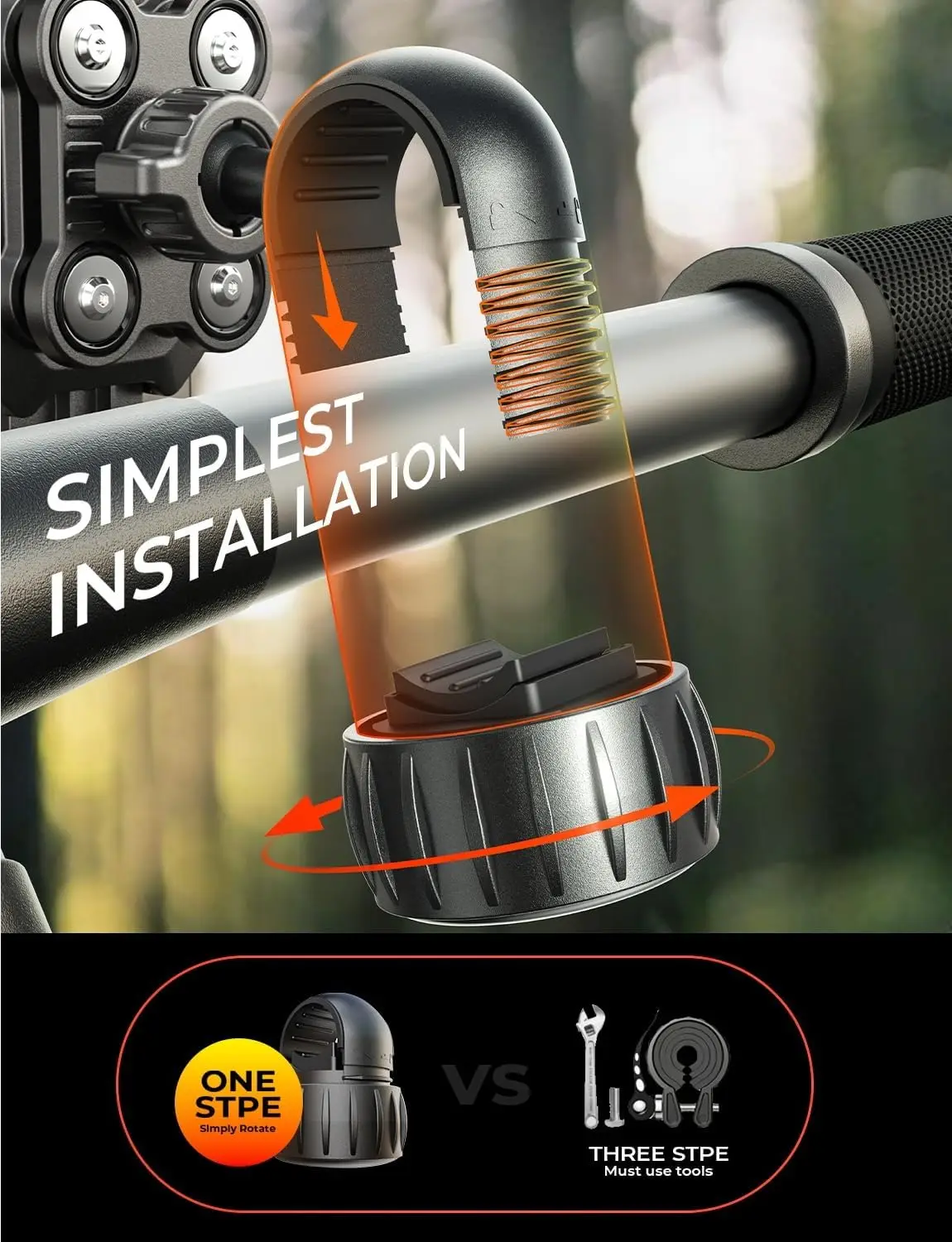 Anti-Vibration Handlebar Clamp for iPhone/Android